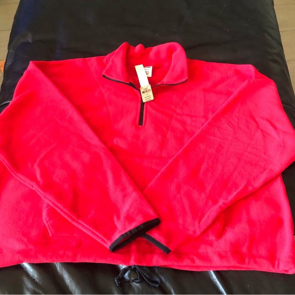 🇺🇸 Pink Victoria Secret Long Sleeve Red Pullover, Size L